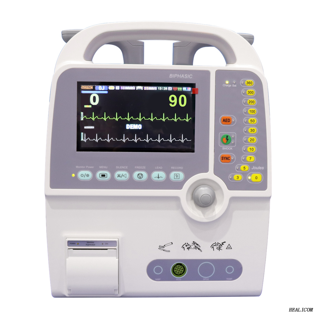 Monitor de desfibrilador externo cardíaco de emergencia bifásico portátil HC-8000D
