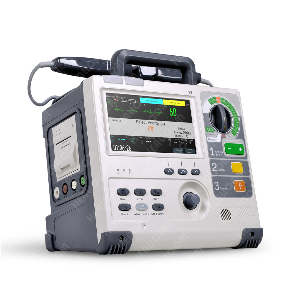 Monitor de desfibrilador cardíaco externo automatizado AED de emergencia portátil S5