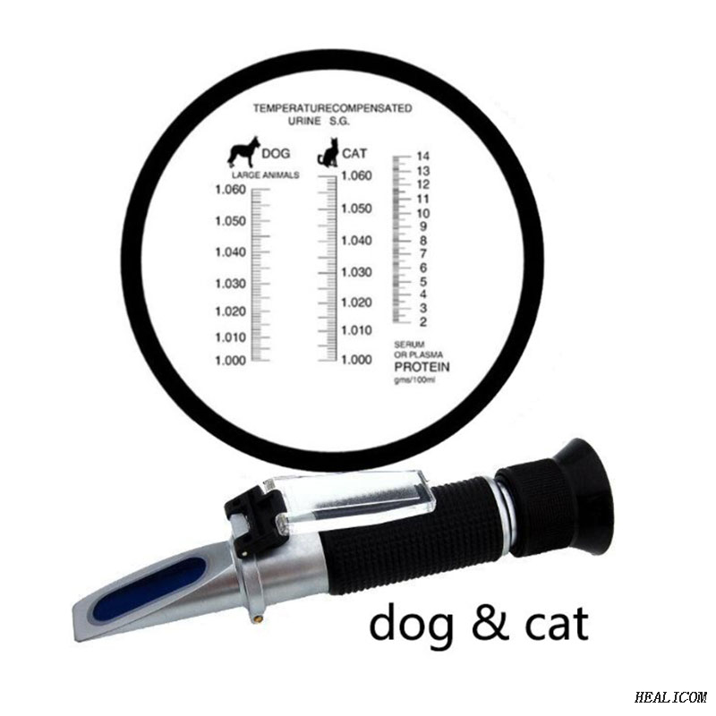 Nuevo producto HC-300ATC Refractómetro de escala clínica veterinaria portátil para animales